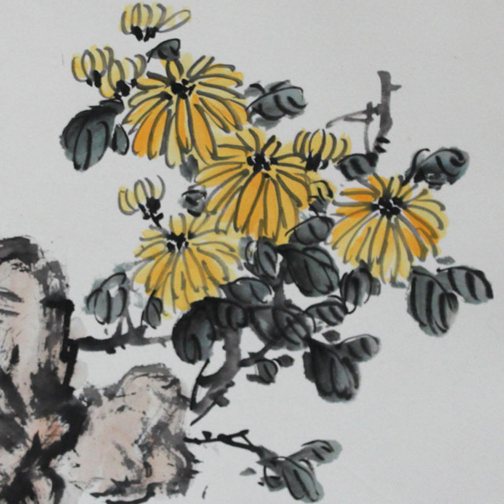 锦翰堂 道仁 国画菊花《满城尽带黄金甲》客厅办公室书房精品挂画