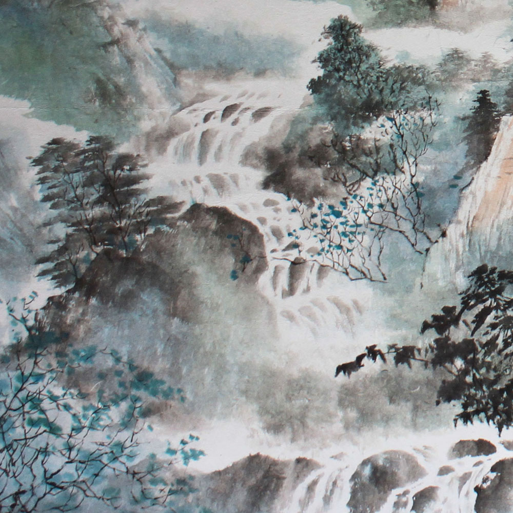 锦翰堂中琳国画山水《薄暝山雾》现代中式客厅装饰画手绘国画山水
