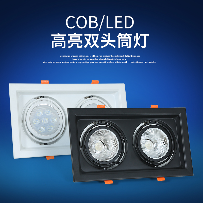 特价双头筒灯_斗胆灯双头led射灯天花灯cob筒灯格栅灯4头嵌入式豆丹