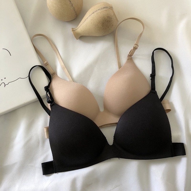 一折美背款无钢圈交叉挂脖文胸_挂脖后背交叉美背少女无痕内衣无钢圈