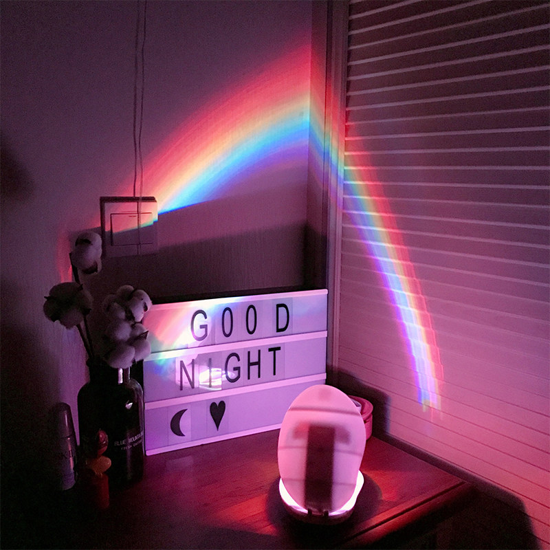 彩虹灯 投影灯_网红店装饰 韩国ins同款彩虹灯led投影灯 主播拍照道具