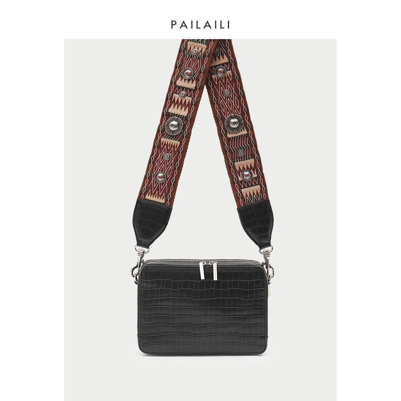 相机包包_【pailaili】宽肩带鳄鱼纹相机包 秋冬新款
