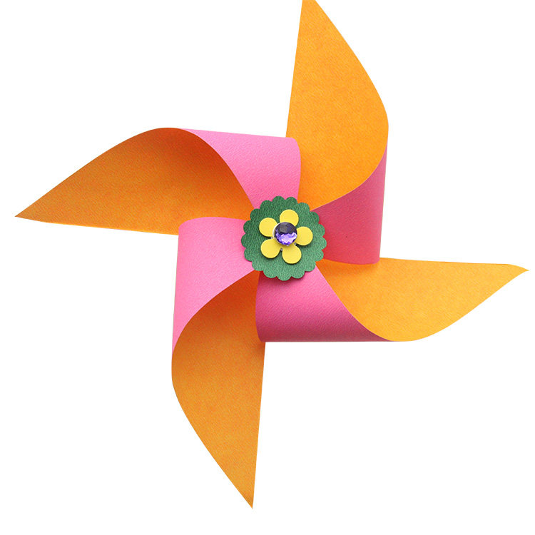 手工风车diy制作材料包玩具幼儿园七彩大小风车