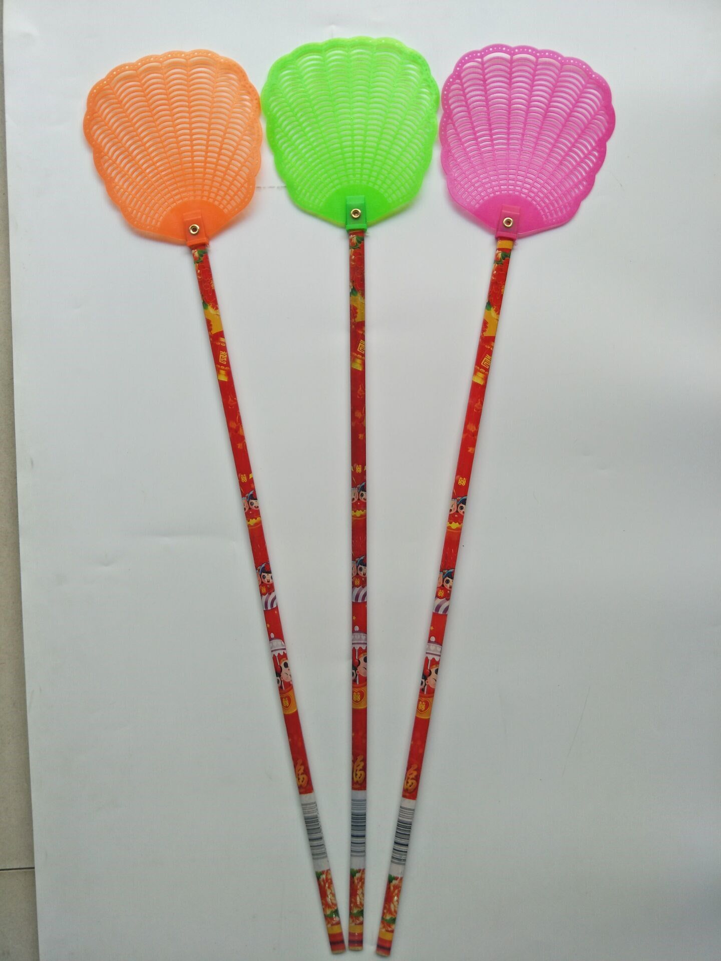 【5个装】竹柄长杆苍蝇拍手动杆超长苍蝇拍灭蝇拍