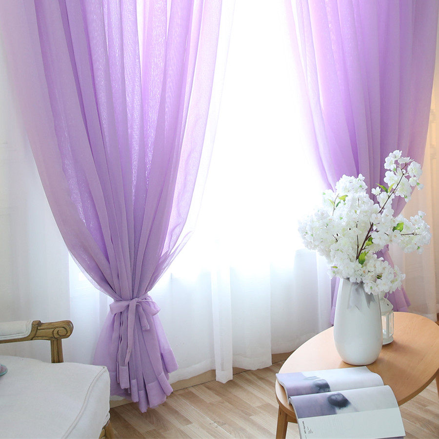 特价纯色亚麻窗帘_定制美式紫色纯色田园窗纱帘亚麻成品飘窗隔断阳台