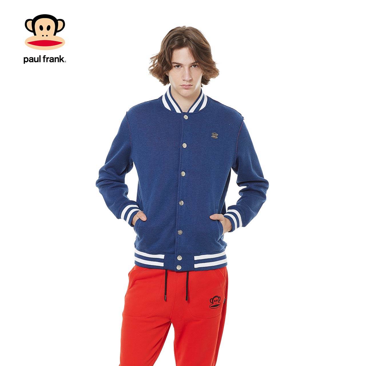 paul frank/大嘴猴 男式加厚简约学院风棒球服外套pfaco154293m