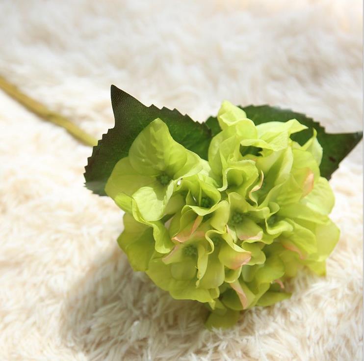 一折绣球花瓶_绿色单支仿真绣球花束小朵花头客厅卧室样板房花瓶插花