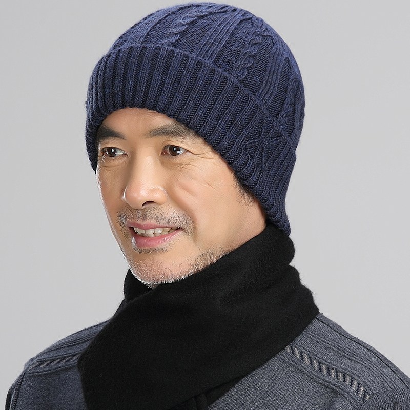 特价老年毛线帽子男_老年人毛线帽老人帽子男冬天中老年男士针织帽