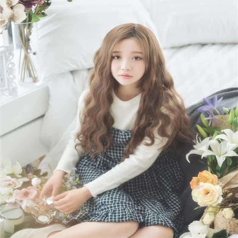 热销蛋卷头假发长发_中长卷发女蛋卷头假发水波纹卷大波浪卷大卷发