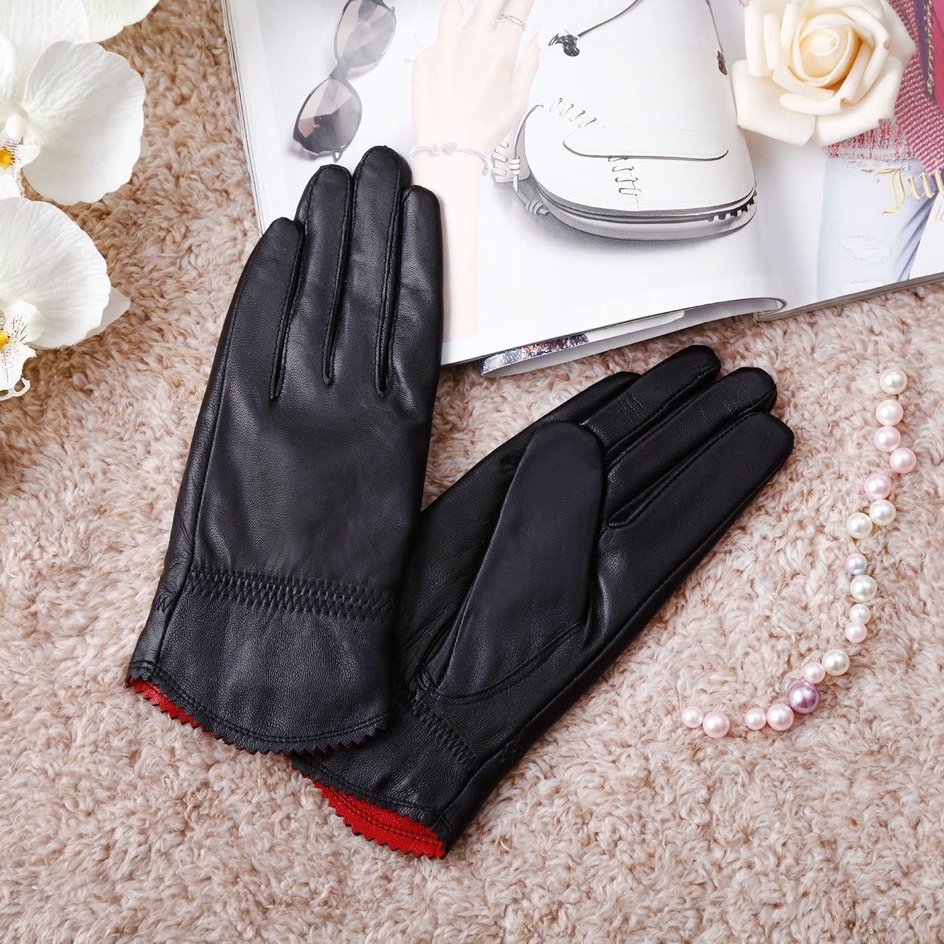 皮手套女 真皮 薄款