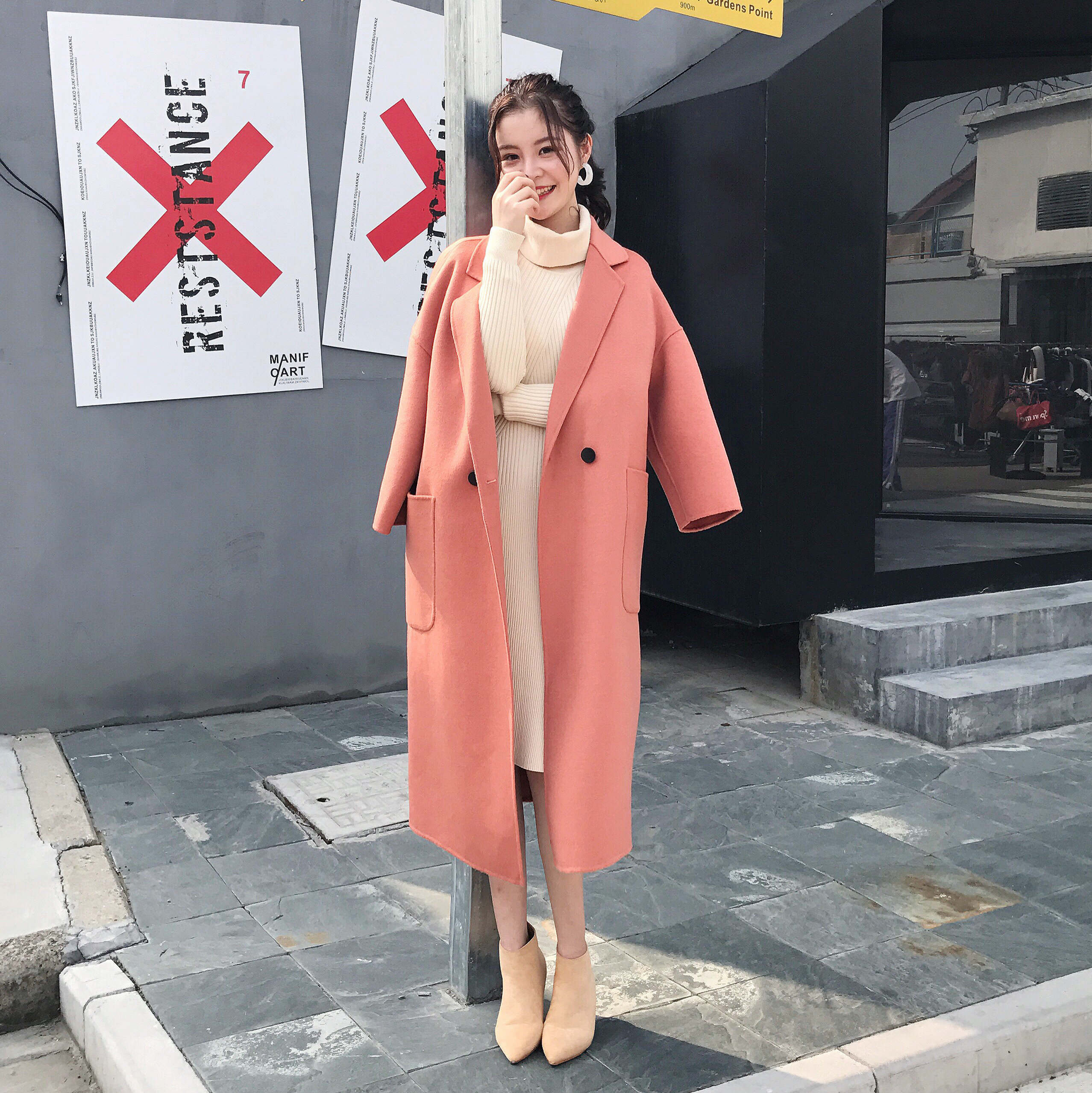 橘粉色大衣大额优惠券