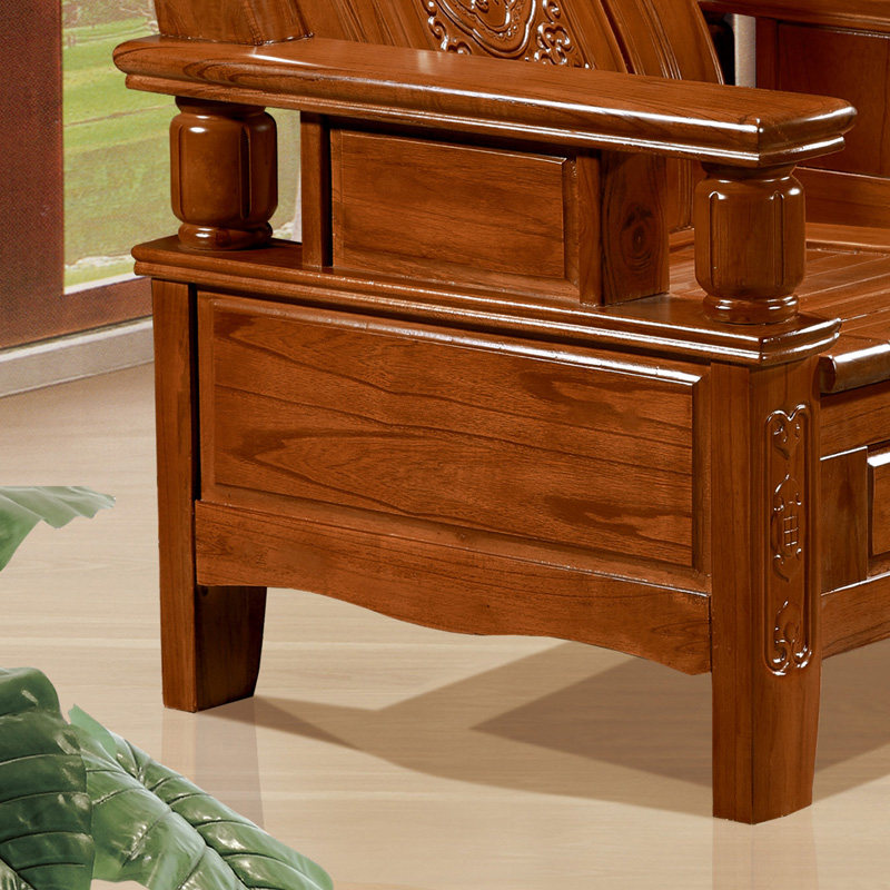 新品组合中式仿古成套原木家具经济型客厅三人位古典椿木实木沙发