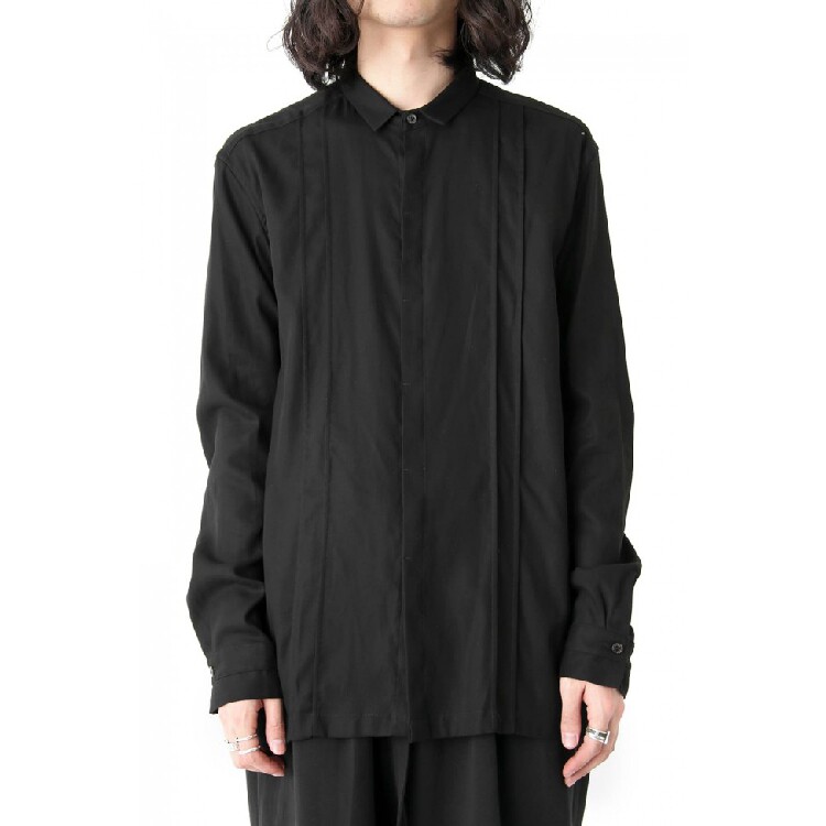 拼接衬衫男_男衬衫 山本耀司风格 yohji yamamoto 暗黑系 长袖 褶皱