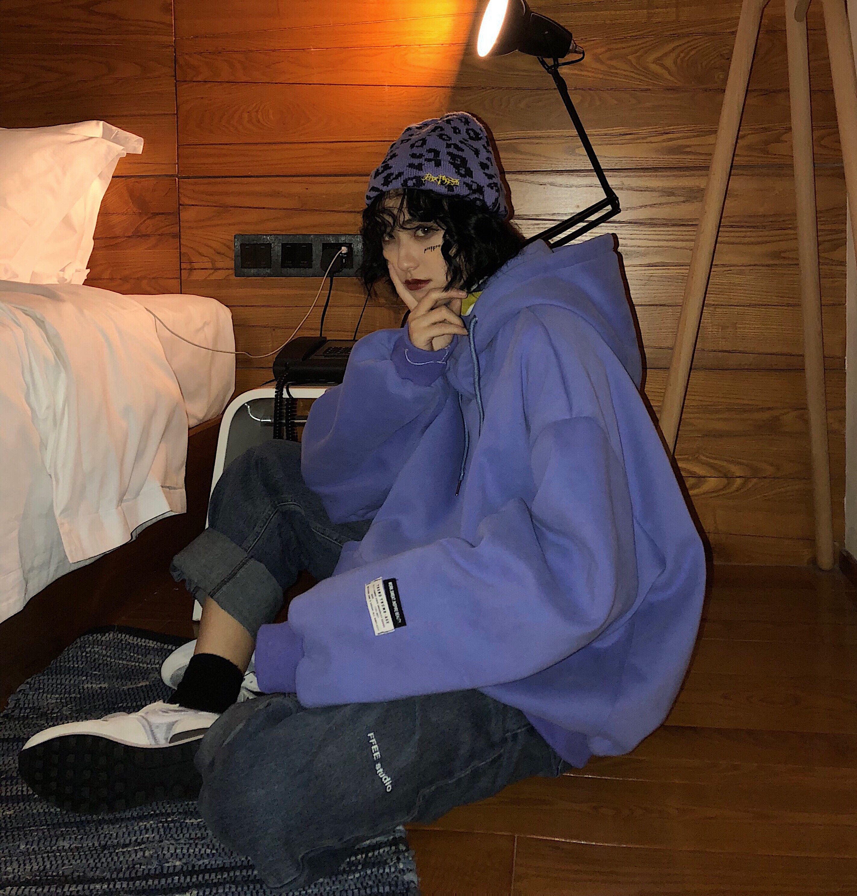 加绒卫衣女套头连帽