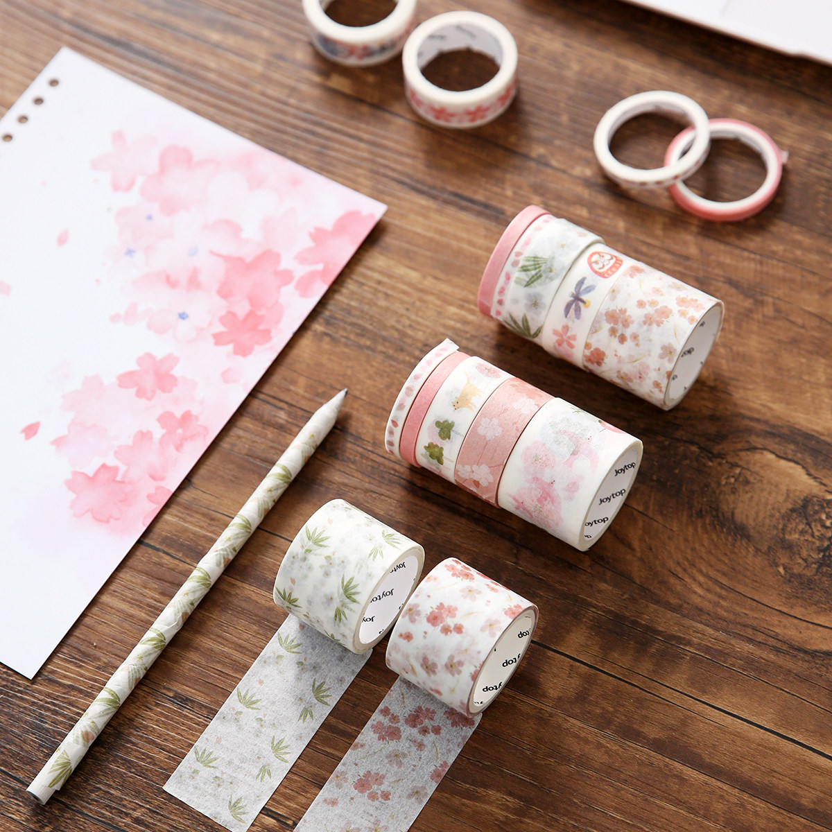 樱花套装胶带5个装和纸胶带 手帐装饰diy日记贴纸手账工具优惠券