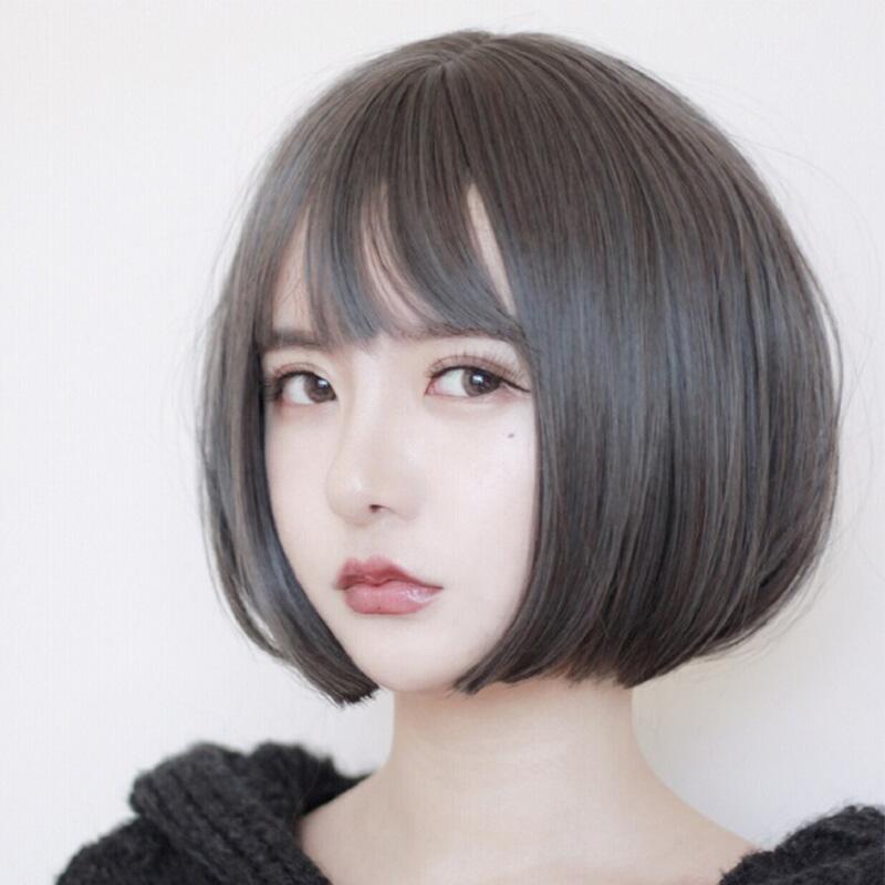 bobo头_韩国网红假发 女短发bobo 自然蓬松空气刘海 内扣波波头发型