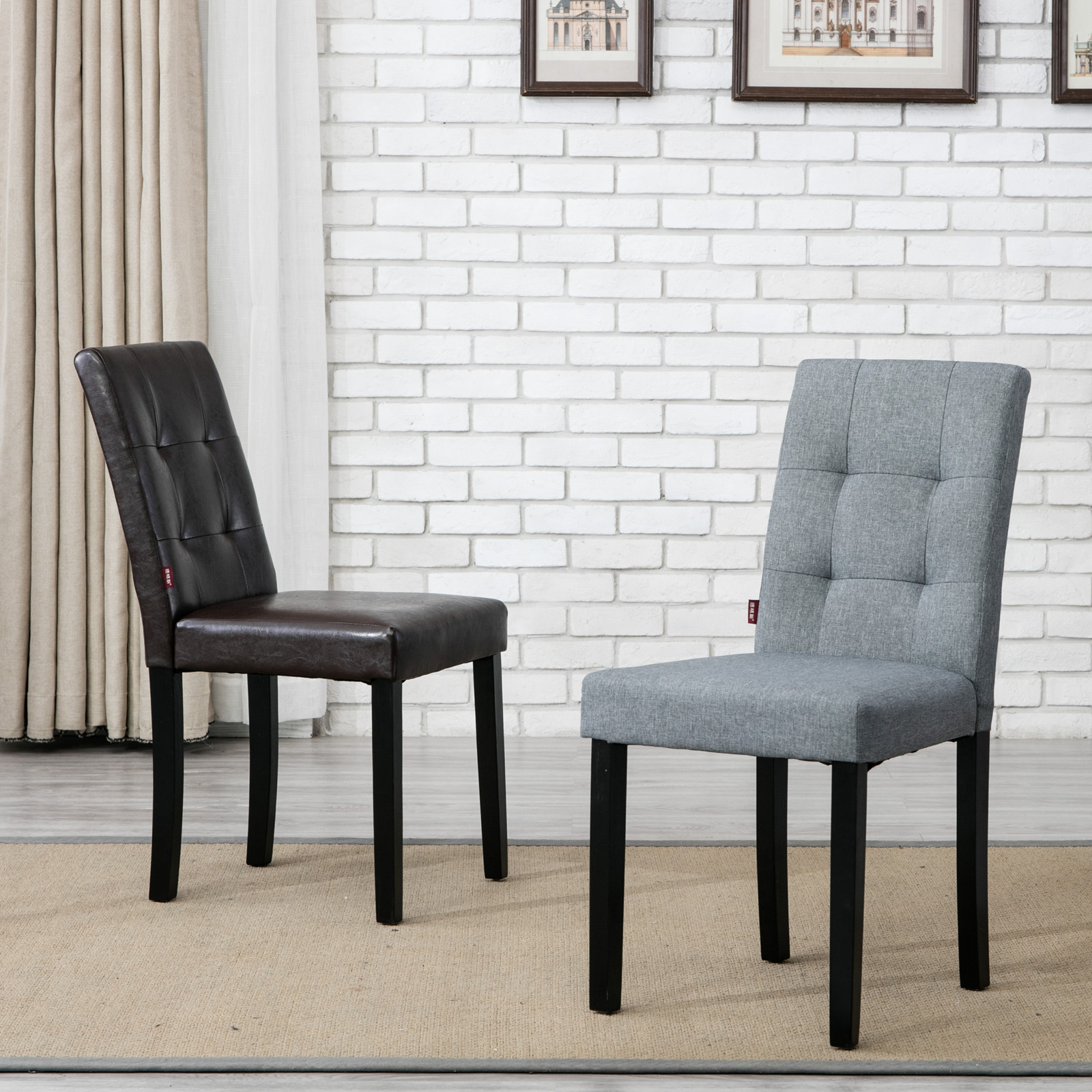 实木布艺餐椅咖啡椅家用椅子饭店椅餐厅椅靠背椅书房椅简约现代椅