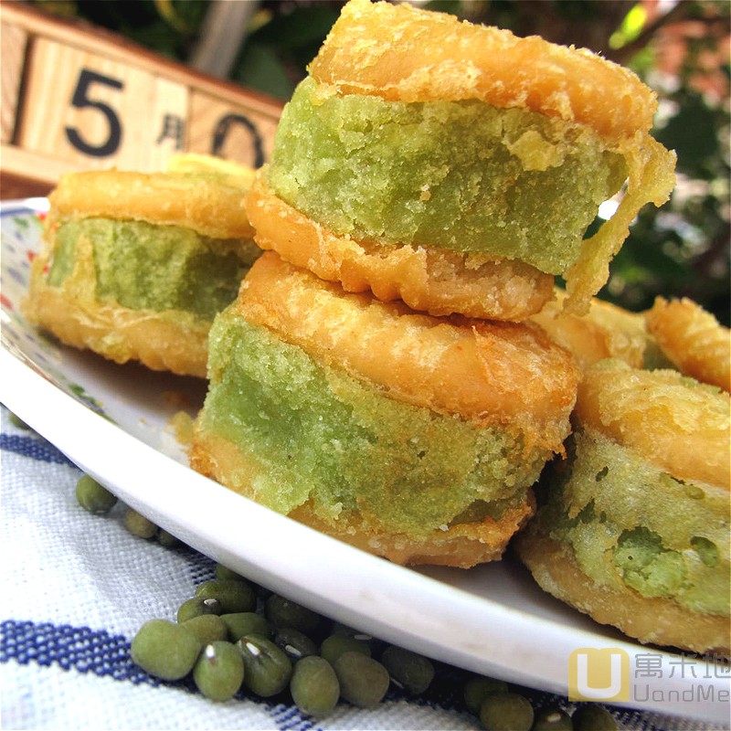 手工 传统_手工绿豆饼新鲜制作绿豆糕传统糕点甜点心绿豆夹心酥饼干1
