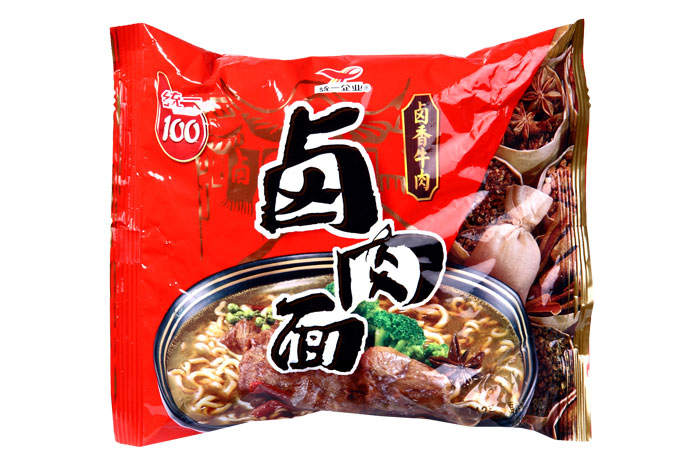 热销方便面 袋装 统一_统一100卤肉面 卤香牛肉面112g*24袋装整箱