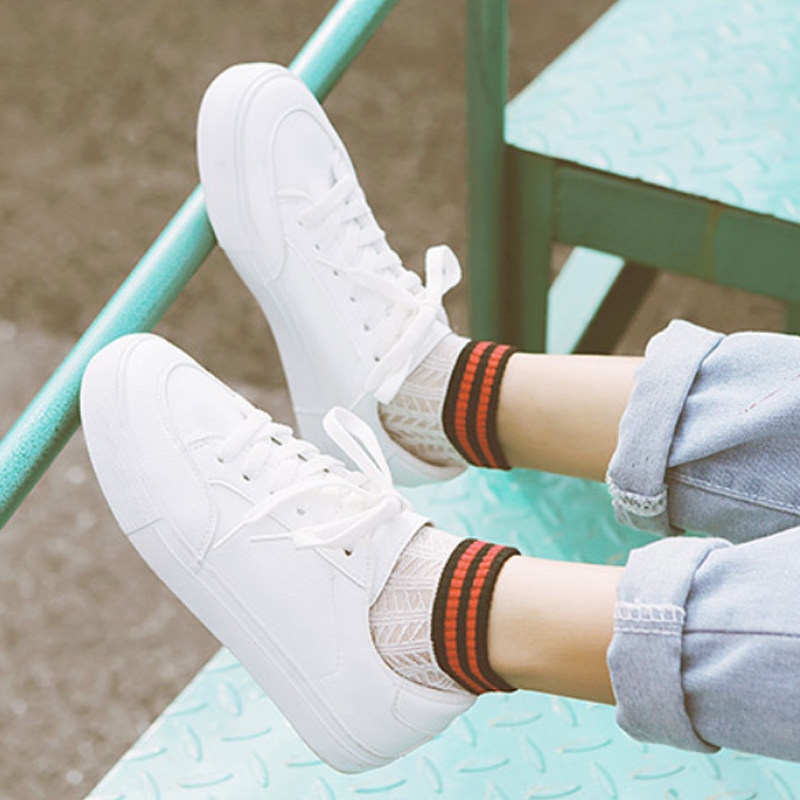 渔网袜 连裤袜 学生_袜子女搭配小白鞋适合配的搭穿白鞋凉鞋镂空渔