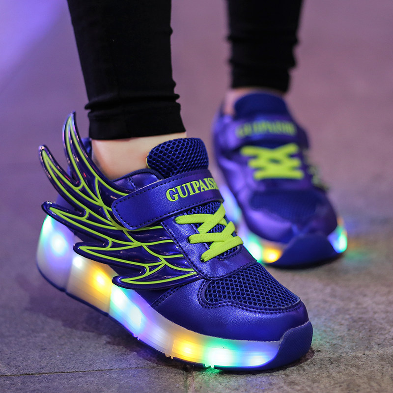 儿童暴走鞋学生单轮闪灯超轻双轮男童女童爆走鞋成人带轮子轱辘鞋