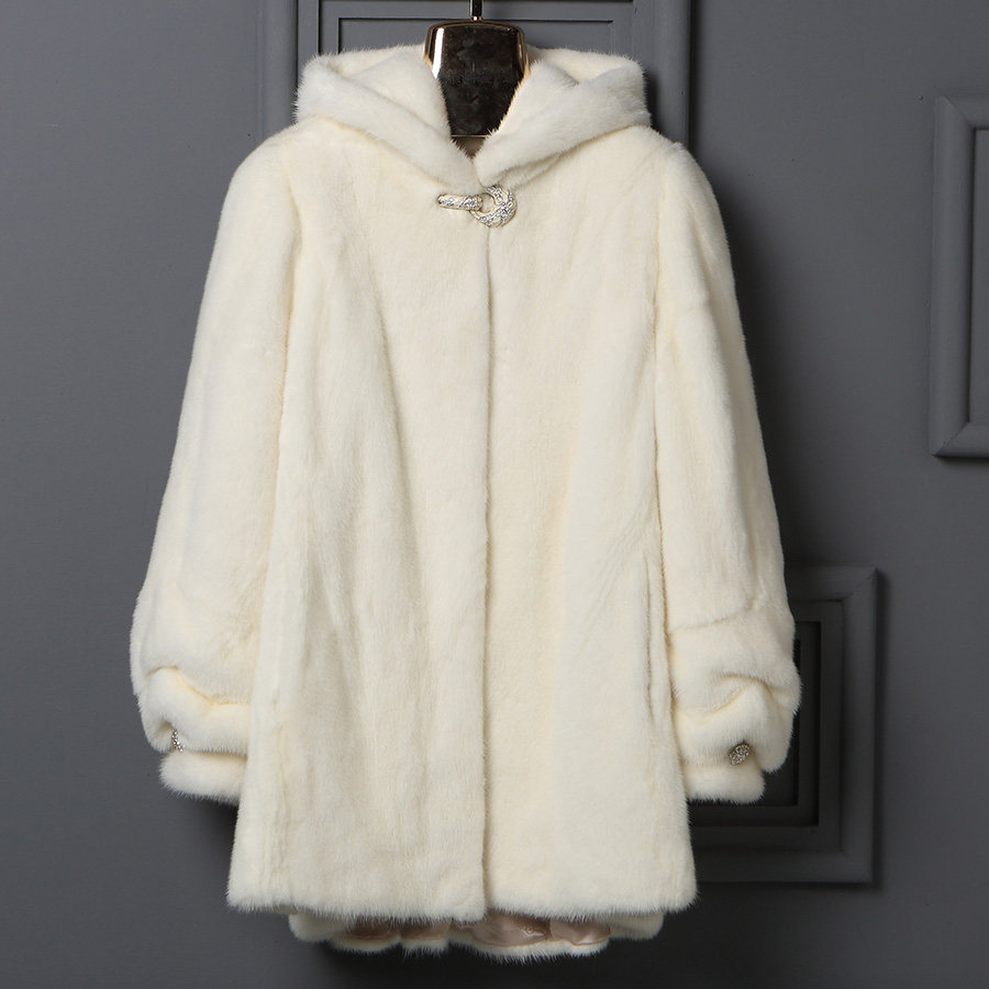 白色貂皮大衣女整貂_进口整貂皮 大衣女小母貂 海宁皮草 外套反季裘皮
