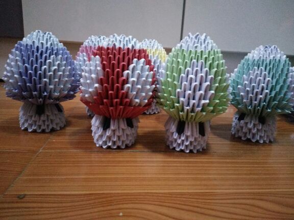 创意diy制作 学生作业 礼物 三角插手工折纸 迷你蘑菇