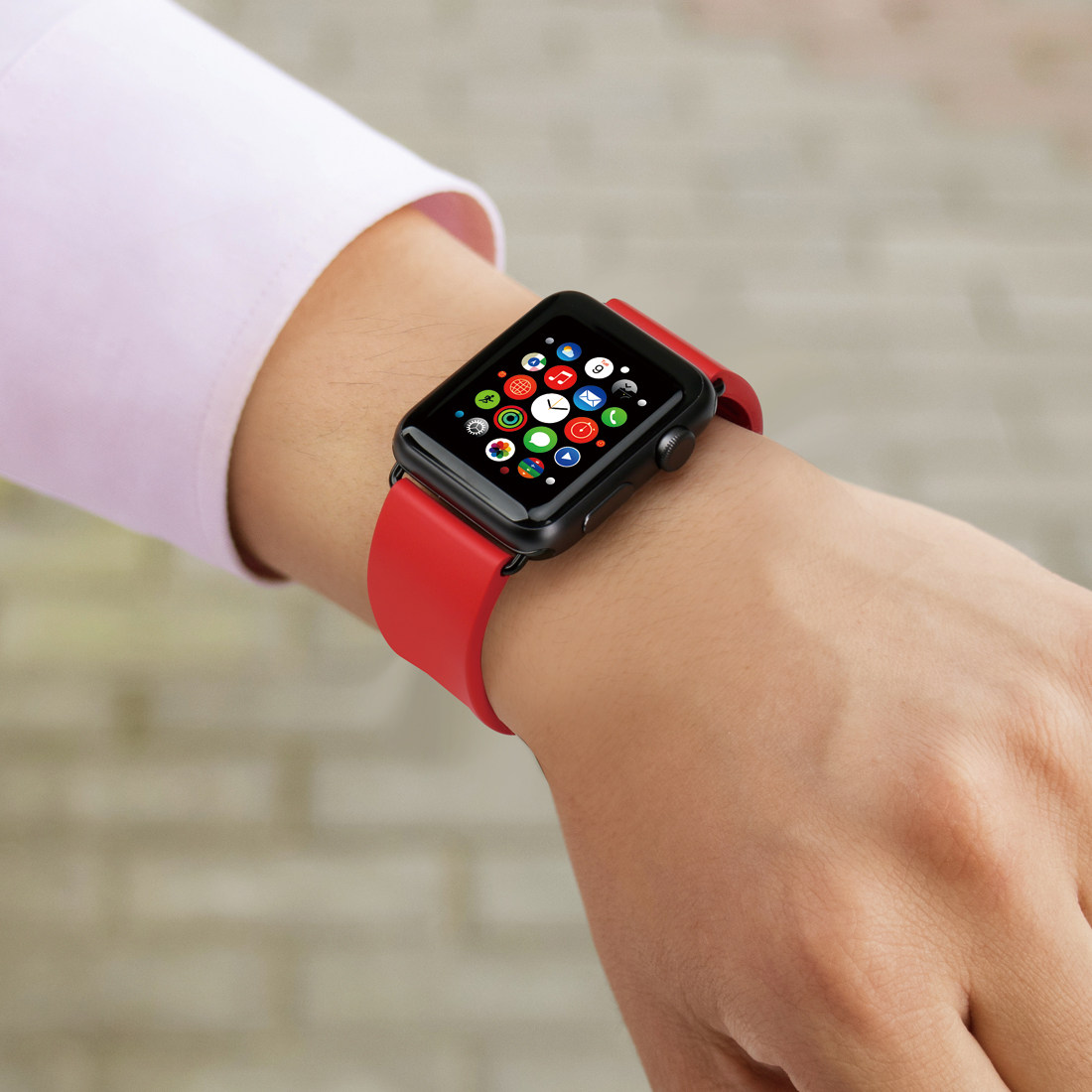 苹果手表表带 硅胶_苹果apple watch series3氟橡胶手表带硅胶iwatch2