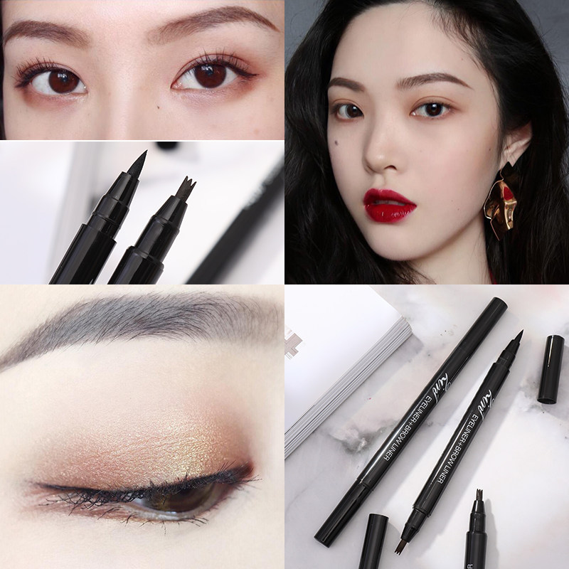 悦诗风吟眉笔代购_网红液体三叉眉笔 持久防水防汗深浅咖色黑色双头
