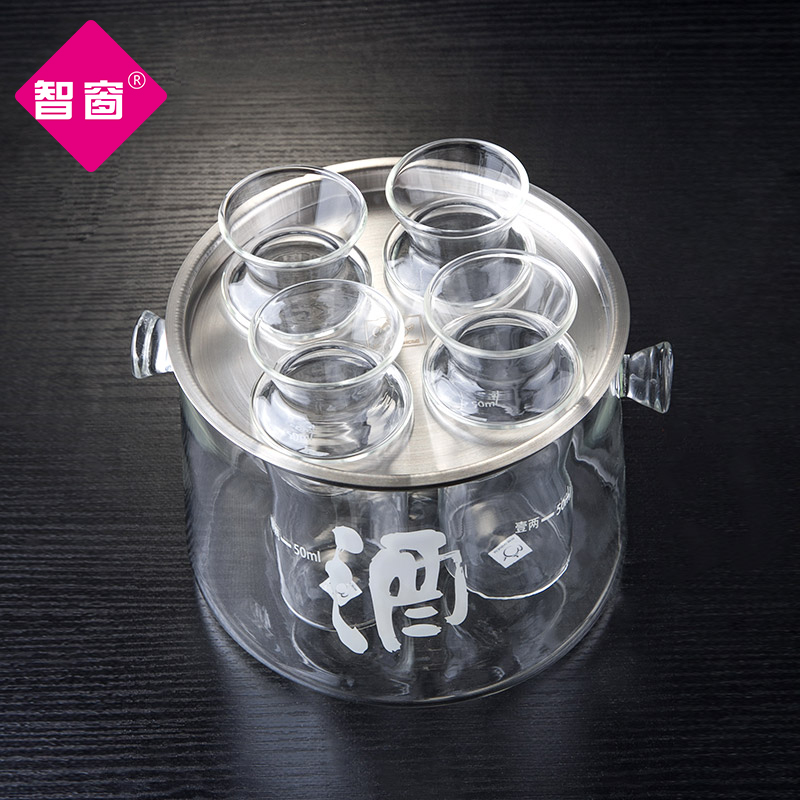 智窗耐热玻璃温酒器黄酒分酒器白酒热酒壶暖酒