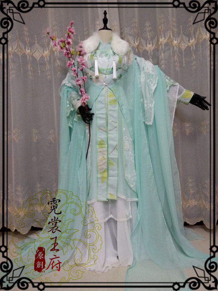 一折cos古装华丽_霓裳王府 缓缓 白绿华丽款多穿cos古装 素素 柳萋萋