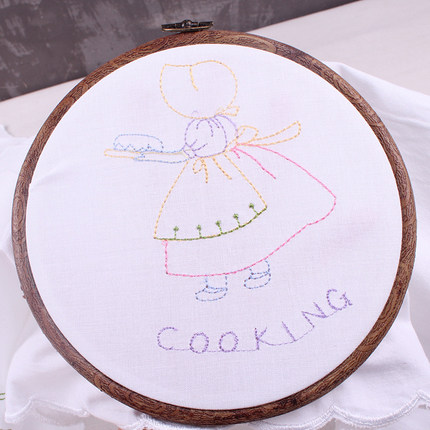 春子家韩国进口挡帘diy布料苏姑娘美好一天刺绣图案窄幅