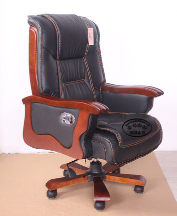 特价优惠总裁椅实木椅电脑椅四脚椅老板椅办公椅大班椅牛皮真皮椅_7折