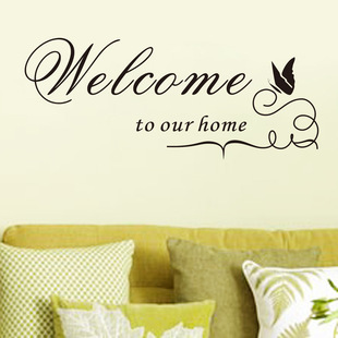 free shipping 2017 new welcome to our home english butterfly
