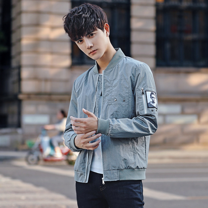 男装青年夹克外套2017新款帅气修身薄款韩版