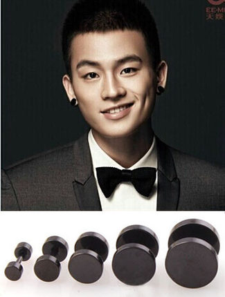 钛钢医用钢张震岳黑色喇叭耳扩耳廓扩耳器扩耳耳钉v01_7折现价3元