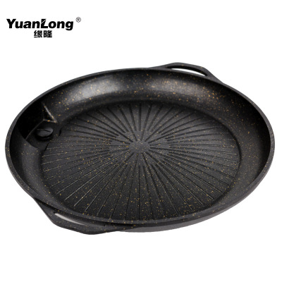 缘隆韩式煎肉锅 韩式水煎锅烤肉锅卡式炉烤盘家用燃气灶烤锅烤盘