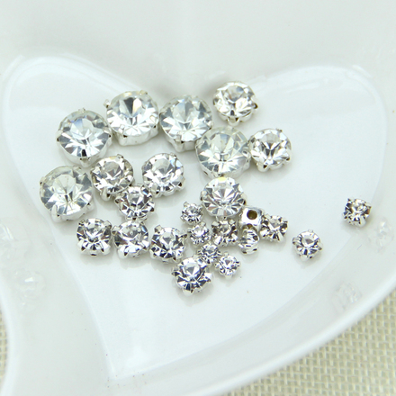 diy手工饰品材料配件白色超闪皓钻水钻爪钻婚纱衣领diy配饰批发