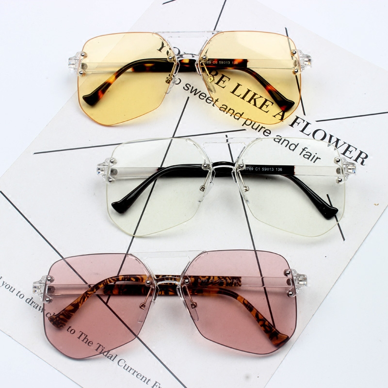 明星李小璐同款眼镜架不规则网红王柳雯无框切