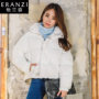 ERANZI怡兰姿冬装新款冬装外套女纯色短款棉服女新款棉服女韩版女