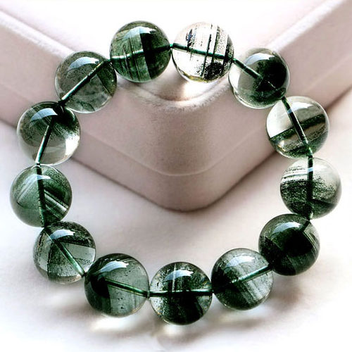 子如收藏级天然千层山金字塔绿幽灵水晶手链手串饰品男女款首饰