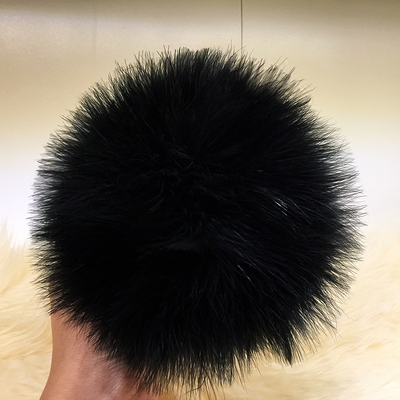 毛球手工diy创意鸵鸟毛球火鸡毛球帽子配件超大真毛球黑色毛毛