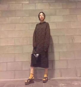 长款毛衣编织款式图片集锦