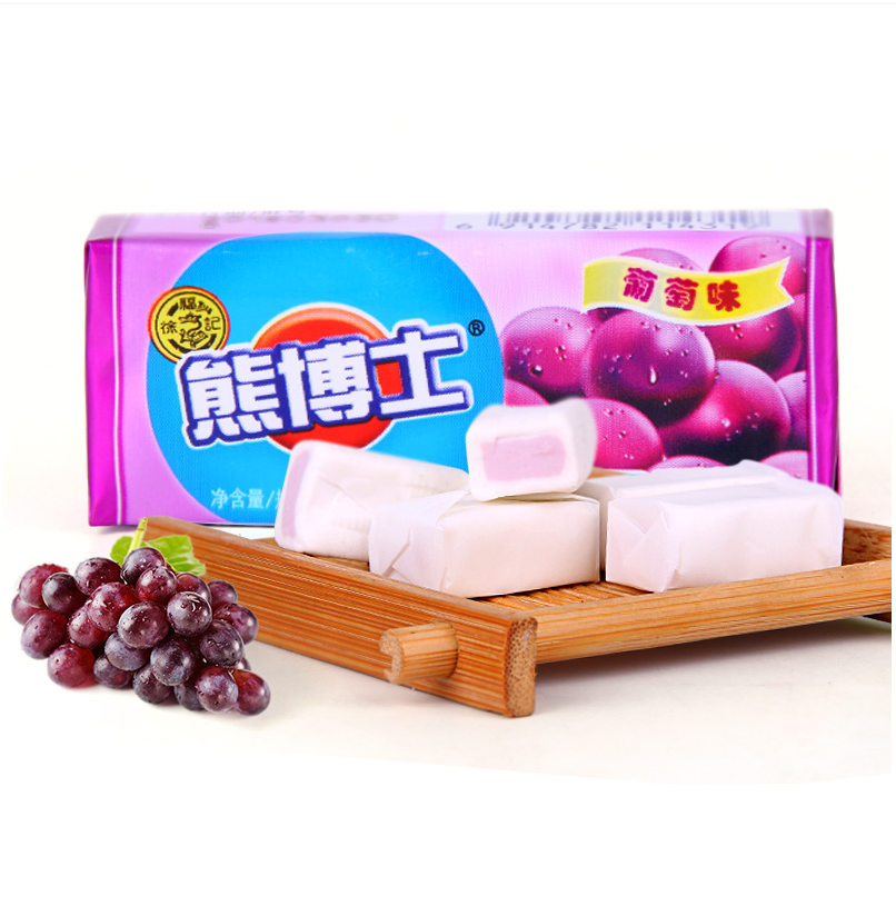 熊博士_徐福记熊博士口嚼糖桔子水蜜桃葡萄味22g 儿童糖果嚼劲网红