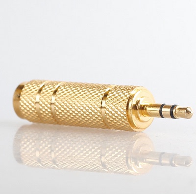 包邮声卡铜质3.5mm转6.5mm音频转接头耳机转接头动圈转换接头