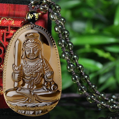 冰种黑曜石十二生肖本命佛 大日如来千手观音吊坠属鼠 男女守护神