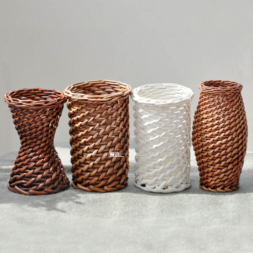 藤编花瓶纯手工编制花筐柳编花盆装饰品插花器家居摆件假花花篓优惠券