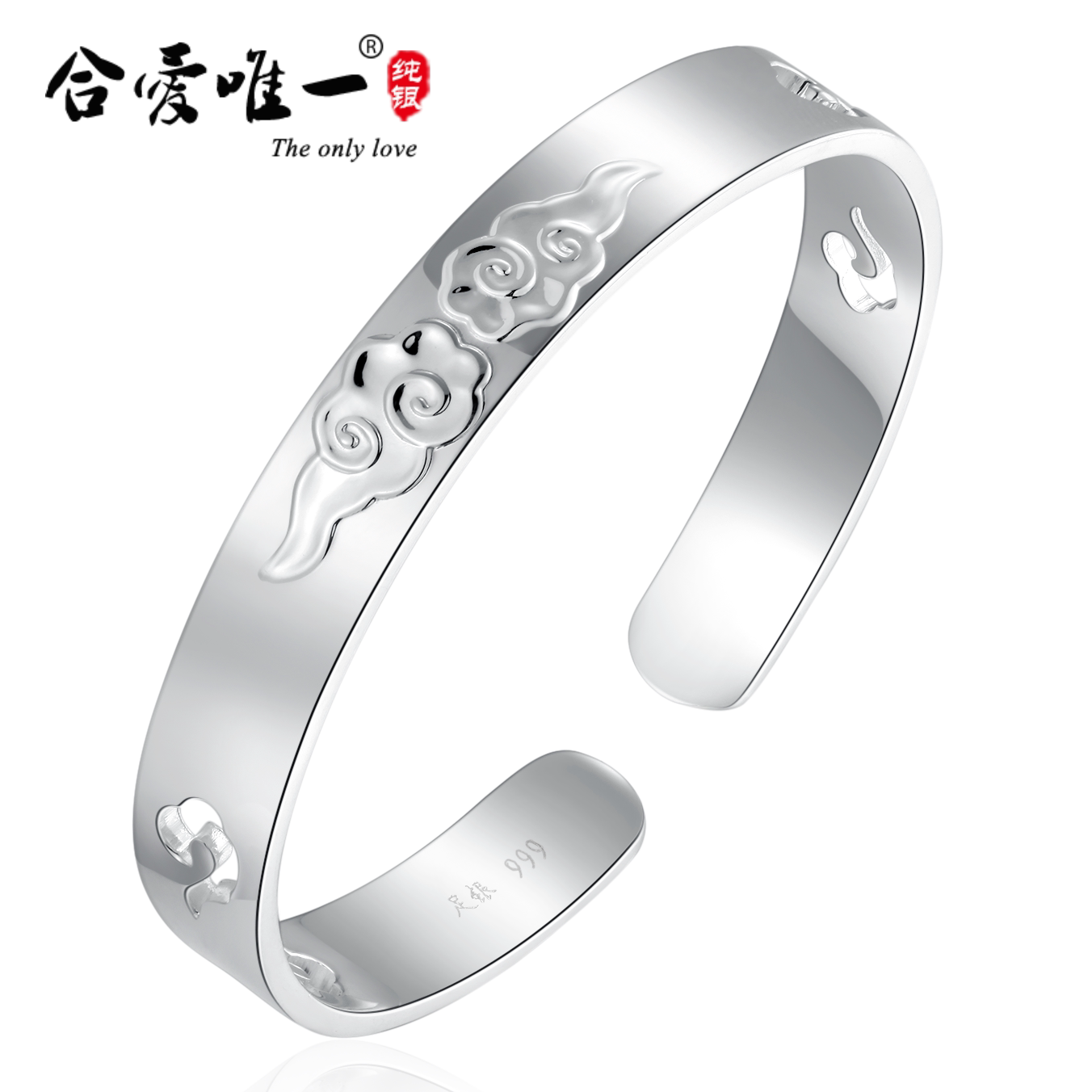 一折999纯银手镯女足银