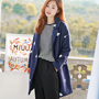 miuu 中长款羊毛呢外套 韩版小鸟刺绣加棉加厚宽松显瘦呢大衣女冬