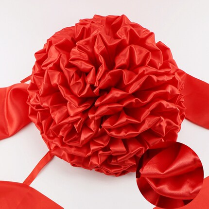 开业用品大红花球绸布面料婚庆剪彩用揭幕红布条幅剪彩彩带满包邮_7折